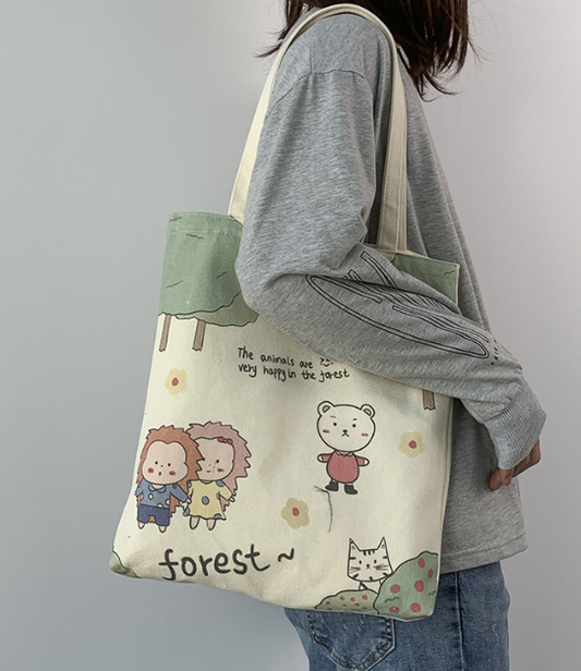 Bolsa de compras ecológica de lona con diseño de gato
