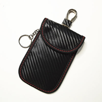 Funda premium de fibra de carbono para llave de coche con protección antirrobo RFID