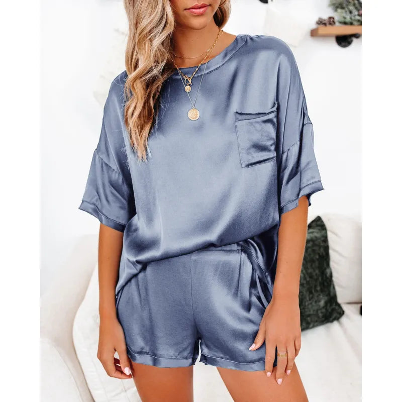 Conjunto de pijama exclusiva de seda para mujer