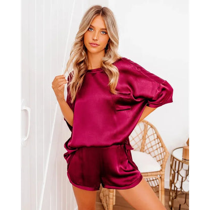 Conjunto de pijama exclusiva de seda para mujer