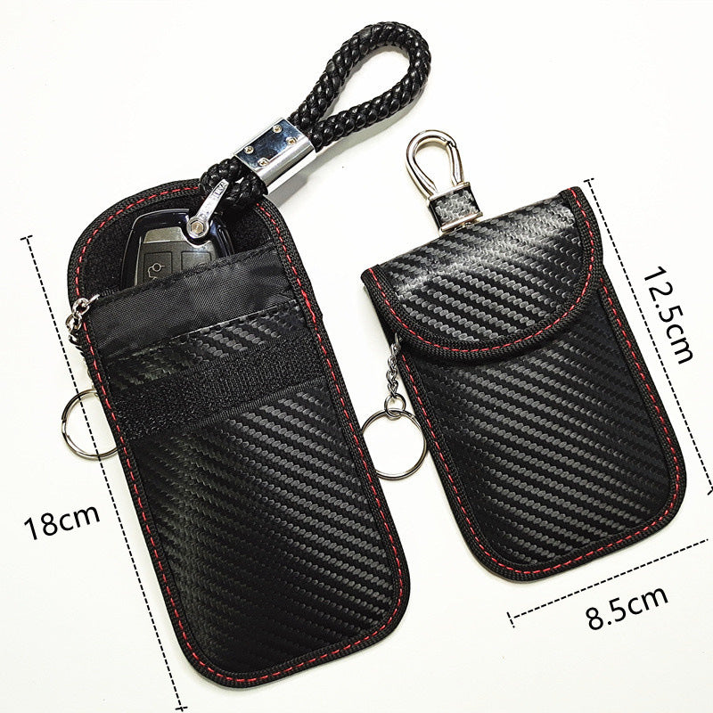 Funda premium de fibra de carbono para llave de coche con protección antirrobo RFID